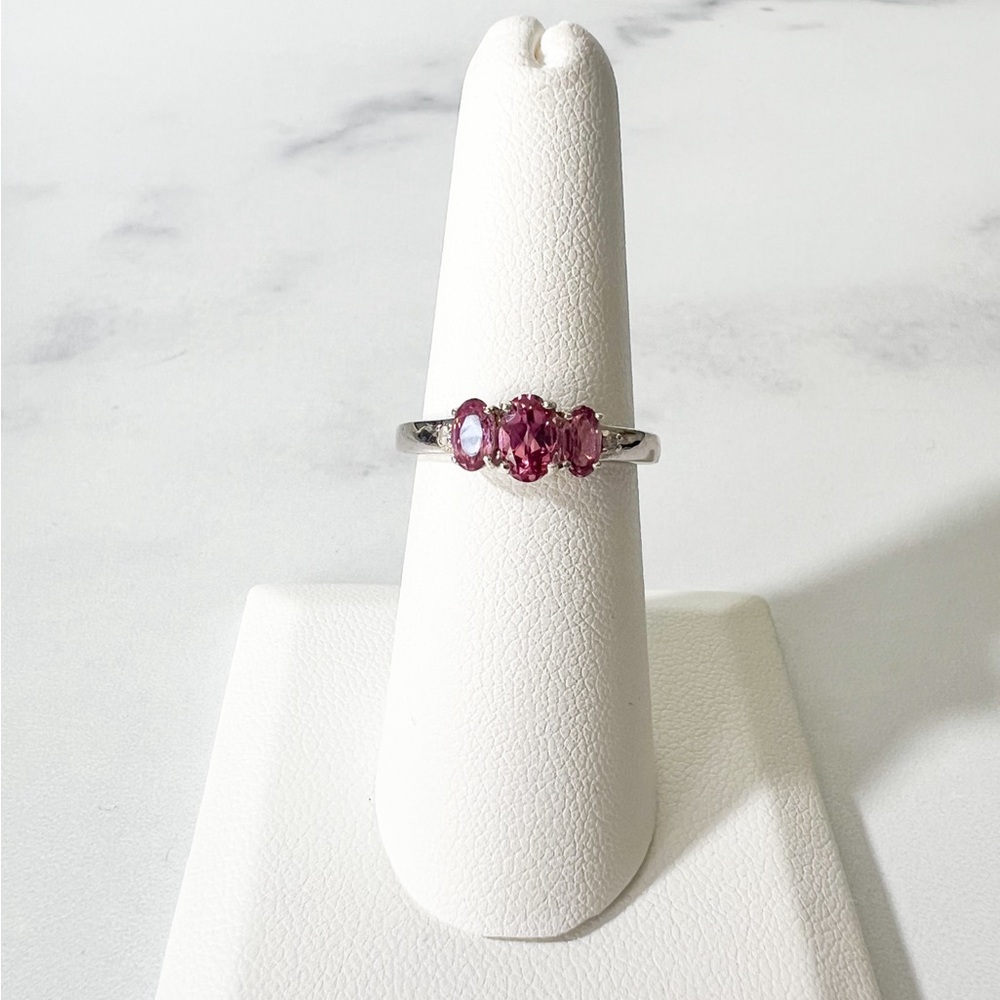 Blush Garnet & White Diamond ring